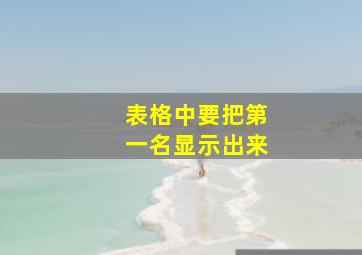 表格中要把第一名显示出来