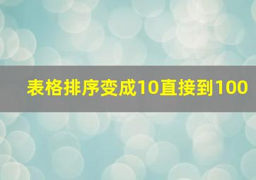 表格排序变成10直接到100