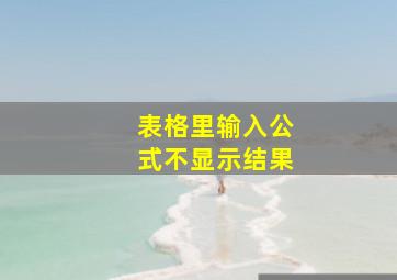 表格里输入公式不显示结果