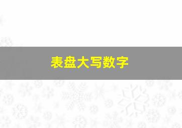 表盘大写数字