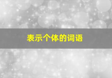 表示个体的词语