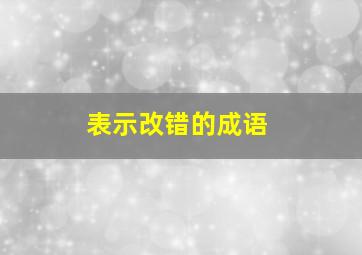 表示改错的成语