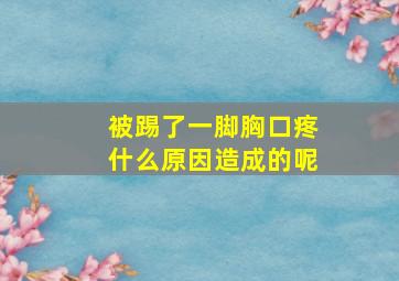 被踢了一脚胸口疼什么原因造成的呢