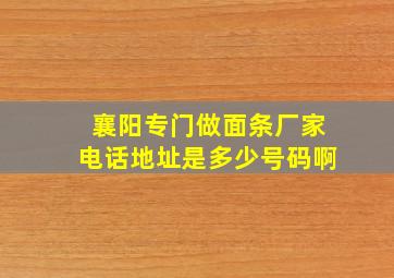 襄阳专门做面条厂家电话地址是多少号码啊