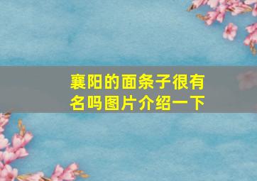 襄阳的面条子很有名吗图片介绍一下