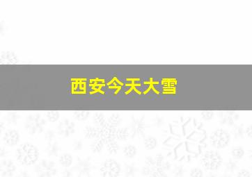 西安今天大雪