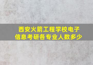 西安火箭工程学校电子信息考研各专业人数多少