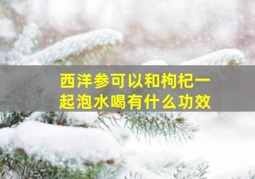 西洋参可以和枸杞一起泡水喝有什么功效