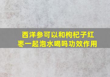 西洋参可以和枸杞子红枣一起泡水喝吗功效作用