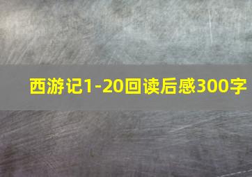 西游记1-20回读后感300字