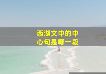 西湖文中的中心句是哪一段