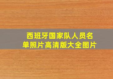 西班牙国家队人员名单照片高清版大全图片