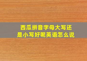 西瓜拼音字母大写还是小写好呢英语怎么说