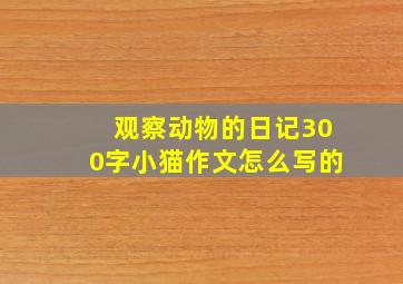 观察动物的日记300字小猫作文怎么写的