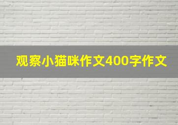 观察小猫咪作文400字作文