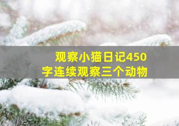 观察小猫日记450字连续观察三个动物