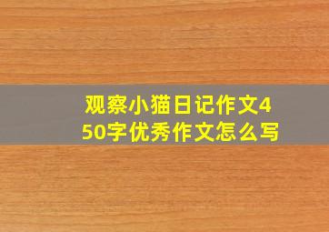 观察小猫日记作文450字优秀作文怎么写