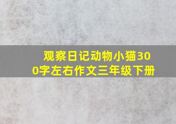 观察日记动物小猫300字左右作文三年级下册