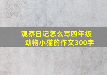 观察日记怎么写四年级动物小猫的作文300字