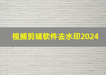 视频剪辑软件去水印2024