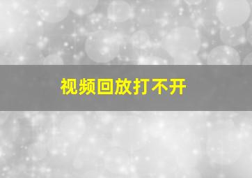 视频回放打不开