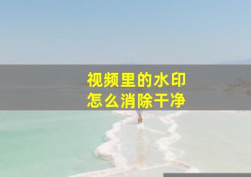 视频里的水印怎么消除干净