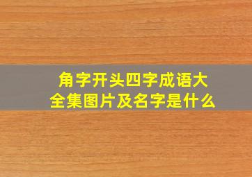 角字开头四字成语大全集图片及名字是什么