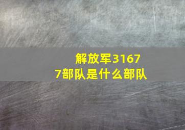 解放军31677部队是什么部队