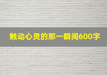 触动心灵的那一瞬间600字