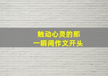 触动心灵的那一瞬间作文开头