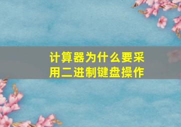 计算器为什么要采用二进制键盘操作