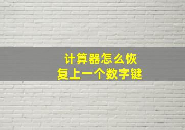 计算器怎么恢复上一个数字键