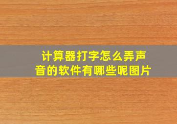 计算器打字怎么弄声音的软件有哪些呢图片