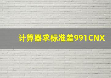 计算器求标准差991CNX