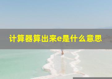 计算器算出来e是什么意思