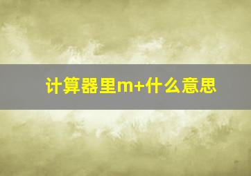 计算器里m+什么意思