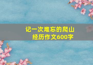 记一次难忘的爬山经历作文600字