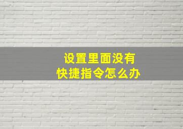 设置里面没有快捷指令怎么办