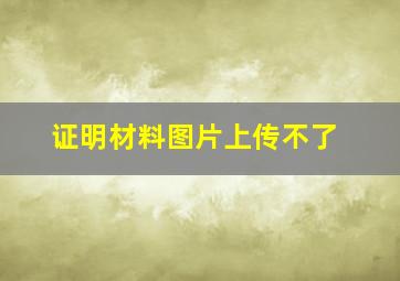 证明材料图片上传不了