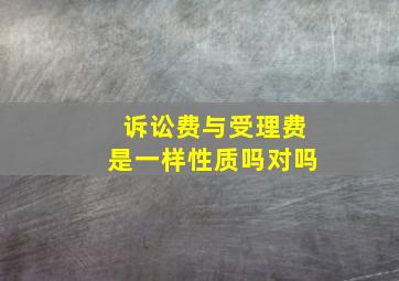 诉讼费与受理费是一样性质吗对吗