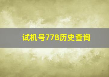 试机号778历史查询