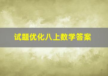 试题优化八上数学答案