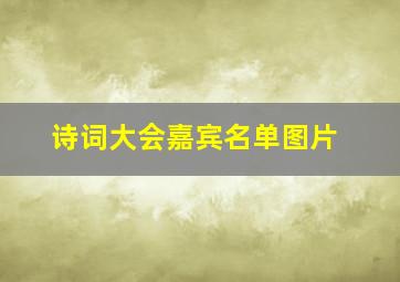 诗词大会嘉宾名单图片