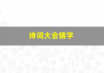 诗词大会猜字