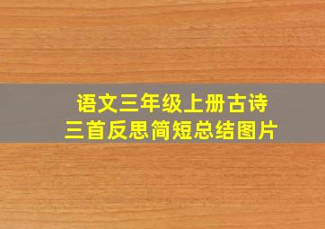 语文三年级上册古诗三首反思简短总结图片