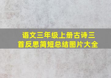 语文三年级上册古诗三首反思简短总结图片大全