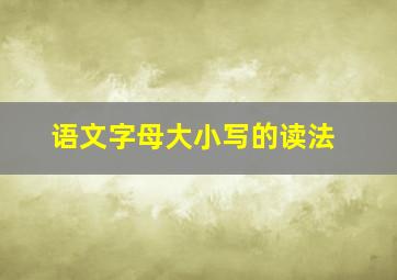 语文字母大小写的读法