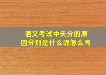 语文考试中失分的原因分别是什么呢怎么写