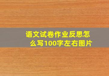 语文试卷作业反思怎么写100字左右图片