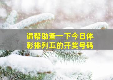 请帮助查一下今日体彩排列五的开奖号码